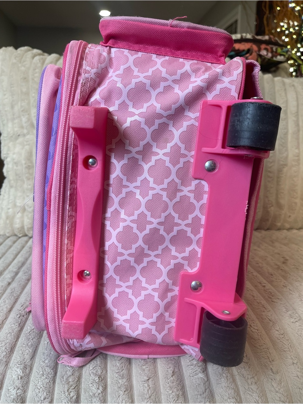Stephen Joseph Kids Classic Rolling Luggage Bag Pink Unicorn Travel - Picture 5 of 11